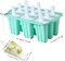 Popsicle Molds, 12 Pieces Silicone Ice Pop Molds Popsicle Mold Silicone BPA Free Reusable 14 Sticks Easy Release Ice Pop Make (Green, 12 Cavities)
